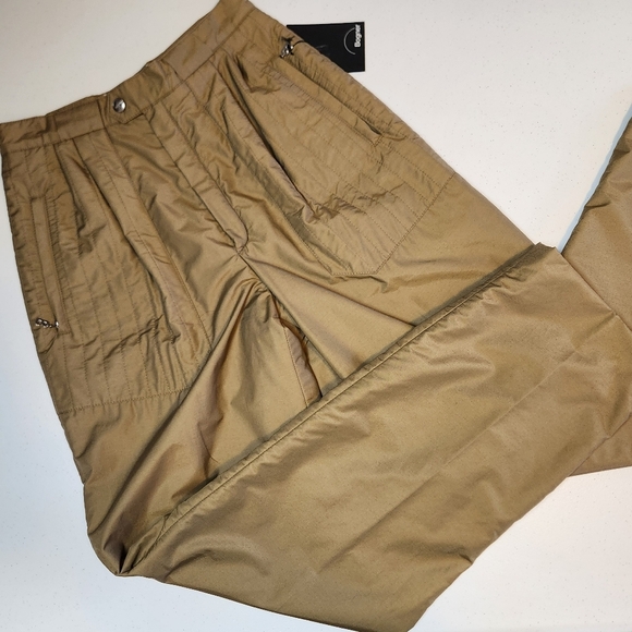 Vintage Bogner 1990s Beige Tan High Waisted Ski Snow Pants Luxury Outerwear - Picture 1 of 13